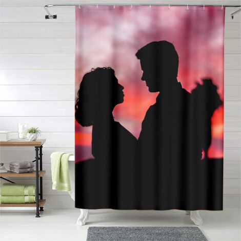 Rideau de douche avec œillets plastique, motif original, entretien facile (1/5)