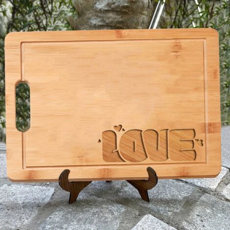 Planche à découper "LOVE" gravé – Cadeau couple, mariage, anniversaire (1/5)