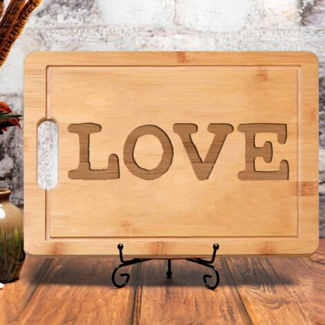 Planche à découper "LOVE" – Message doux gravé, cadeau unique (1/5)