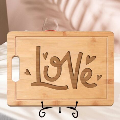 Planche à découper "LOVE" gravé – Cadeau romantique en bambou (1/5)