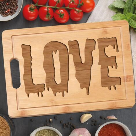 Planche à découper "LOVE" personnalisée – Cadeau mariage, anniversaire (1/5)