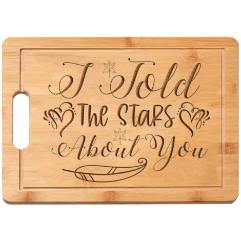 Planche à découper inscription amour – Cadeau personnalisé en bambou (1/5)