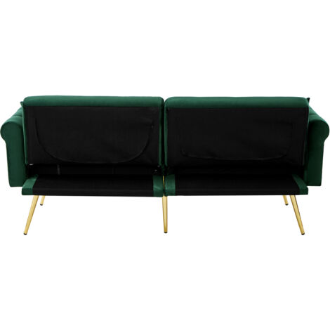 Canapé moderne pour deux personnes. Couverture en velours. Assise avec réglage en trois niveaux. Pieds métalliques laqués. Conçu pour occuper peu d’espace. Idéal pour les petits espaces. (1/5)