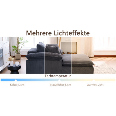 Canapé modulaire pour 6 personnes, matériau de construction écru. Peut être combiné de manière flexible en forme d’U ou L. Couleur grise. (1/5)