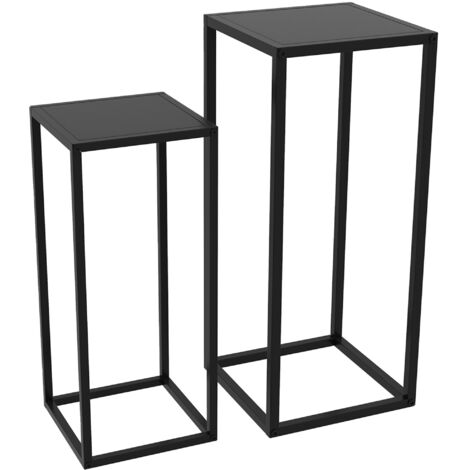 Minicloss Deux ensembles de supports pour les plantes, des supports pour les plantes dotés de pieds en acier. Design scandinave. Supports pour les fleurs, destinés aux jardins et aux balcons. En coule (1/5)