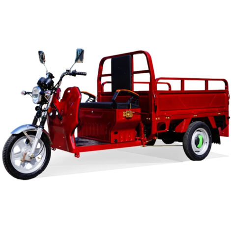 Fuleadture Tricycle cargo électrique rouge de haute qualité — 60 V 1200 W, capacité de charge de 200 kg, autonomie de 50 à 60 km—Véhicule cargo électrique