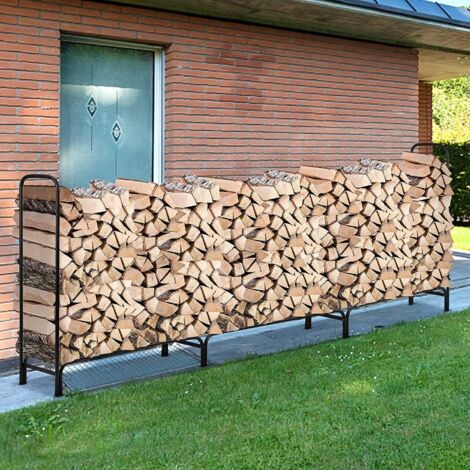 Support de rangement pour bois de chauffage ultra-résistant — Support d'extérieur pour jardin, empilable, longueur 3,65 m (1/5)