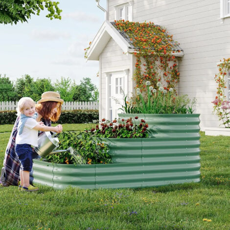 Jardinière à fond ouvert, jardinière moderne pour terrasse, jardinière d'extérieur, idéale pour cultiver des légumes et des fleurs (1/5)