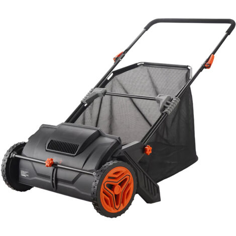 Balayeuse de pelouse tractée — Bac de ramassage haute capacité de 53 cm pour herbe et feuilles — Balayeuse de pelouse à pousser (1/5)