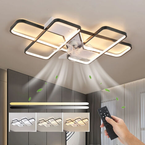 Fuleadture Ventilateur de plafond lumineux grand format pour chambre, avec télécommande et application de contrôle, intensité réglable, fonctionnement silencieux, convient pour le salon, la salle de s (1/5)
