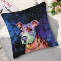 Housse de coussin empreintes chiens