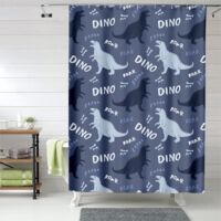 Rideau de douche dinosaures colorés, œillets plastique, 180x180 cm