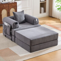 Siège de compression en tissu, avec un tabouret à côté.Siège de compression en tissu, avec un tabouret à côté.Siège de compression en tissu, avec un tabouret à côté.