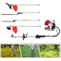 Débroussailleuse multifonctionnelle, outils de coupe multifonctionnels 5 en 1, débroussailleuse à dos thermique 52cc 2 temps pour pelouse et parc