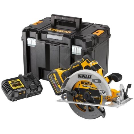 Scie circulaire DEWALT DCS573T1 18V Ø190mm - 1 batterie FLEXVOLT 6Ah, chargeur multivolateg DCB116 inclus, coffret T-STAK