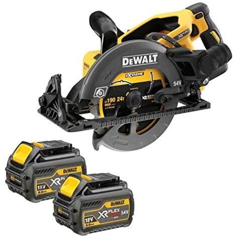 Dewalt – Scie circulaire sans fil 54V 190 mm – 2 batteries 6,0 Ah – Profondeur de coupe 65 mm – Moteur sans balais pour coupes précises (1/5)