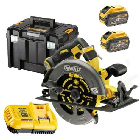 Dewalt – Scie circulaire 54V FlexVolt 190mm – 2 batteries 9.0Ah et chargeur – Moteur sans balais pour coupes précises – Coffret T-STAK (1/7)