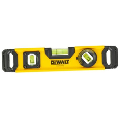 Dewalt – Niveau à bulle 250 mm – Précision 0,5 mm/m – Boîtier en ABS et aluminium – Flacons pour mesures d'angle (1/10)