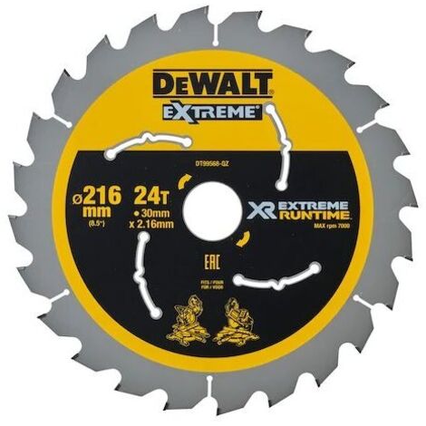 Banyo – Lame de scie circulaire 216 mm x 30 mm 24 dents Thin Kerf – Pour bois dur et construction – Coupe fine et précise – Compatible scies circulaires - DT99568