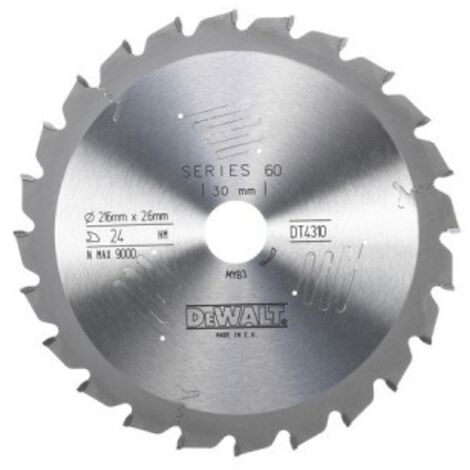 DeWALT Accessoires - Lame de scie circulaire à bois 216x30 mm, 24 dents DT4310
