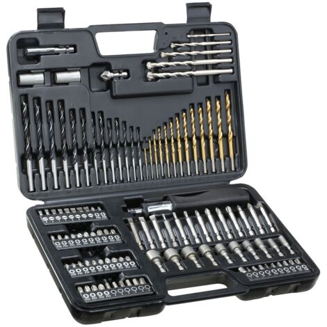 Dewalt – Coffret 109 pièces accessoires bricolage – Forets HSS titane pour métal et béton – Embouts et douilles en acier durable – Usage professionnel