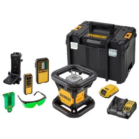 Dewalt – Niveau laser rotatif automatique 18V – Faisceau vert 4x plus visible – Précision 1,5mm/30m – Résistant à l'eau et à la poussière IP67 - DCE079D1G