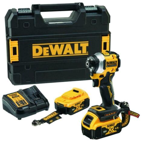 DeWALT Outillage - Clé à chocs AKU 18V, 2x batterie 5,0 Ah LANYARD READY, chargeur DCF850P2LRT (1/3)