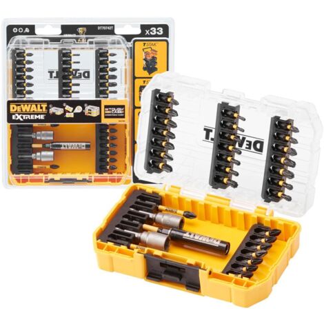 Dewalt – Ensemble de forets 33 pièces FLEXTORQ – Porte-outil magnétique 1/4" – Forets pour visseuses à percussion – Malette ToughCase+ (1/3)