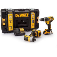 Dewalt – Pack perceuse à percussion DCD796 et visseuse à chocs DCF887 18V avec 2 batteries 2.0Ah – Moteur Brushless – Idéale pour béton et espaces confinés