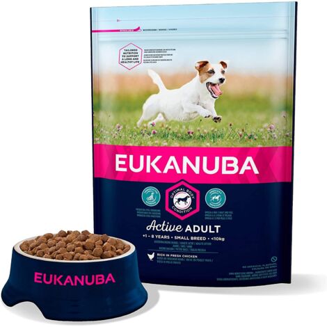 Eukanuba Aliment pour chiens adultes de petite race au poulet frais (1/4)