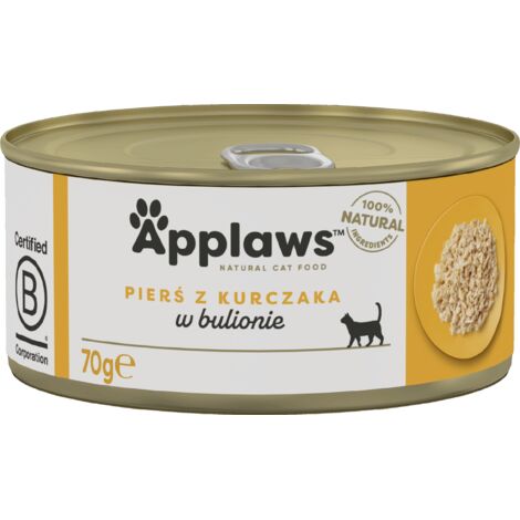 Applaws Poulet en bouillon en conserve - Aliment humide pour chat - 24 boîtes de 70 g
