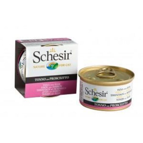 Nourriture humide pour chat SCHESIR Adult Thon et Jambon en Gelée 24x85g (1/3)
