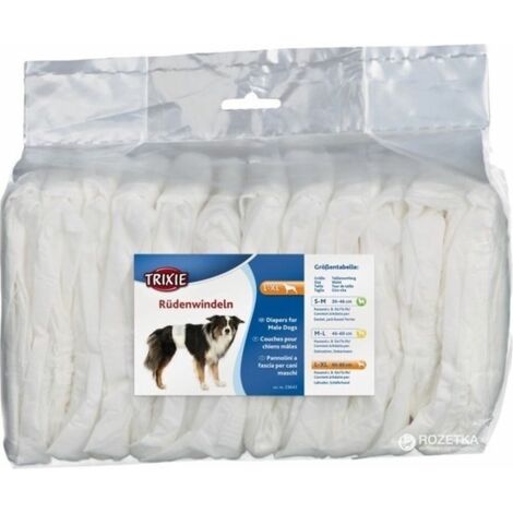 Couches pour chien mâles Désignation : Couche L-XL (1 paquet)  Taille : 60 à 80 cm Trixie 23643
