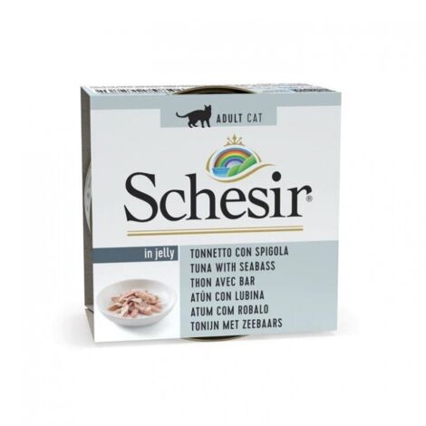 SCHESIR para gatos Oceanic Adult en gelatina de atún con lubina 85 g