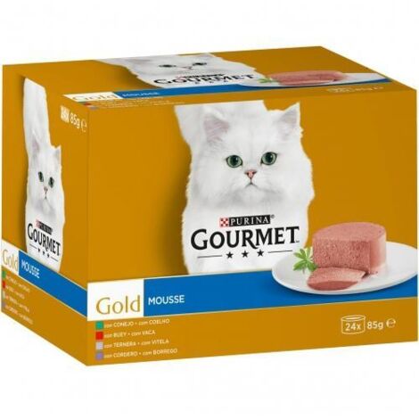Purina Gourmet Gold Mousse Multi Variedad - Comida Humeda para Gato - 24x85 g (1/4)