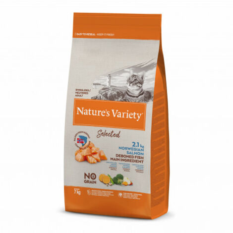 Nature's Variety No Grain Sterilized Adult Salmón - Comida para Gatos Adultos Esterilizados de Salmón