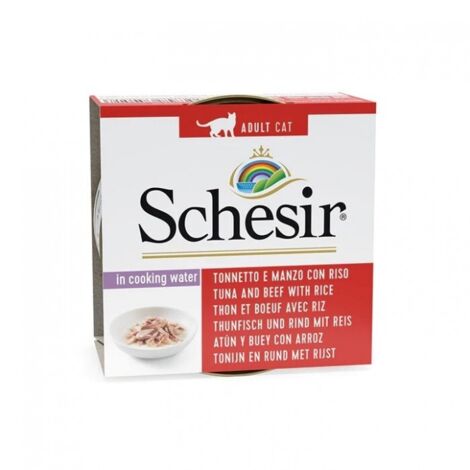 SCHESIR para gatos Adulto en Jugo Natural Atún con Ternera y Arroz 85g