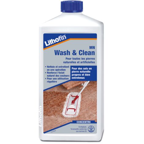 Lithofin – Nettoyant pour pierre naturelle 1 L – Formule pH neutre – Élimine salissures et résidus gras – Respecte marbre et granit