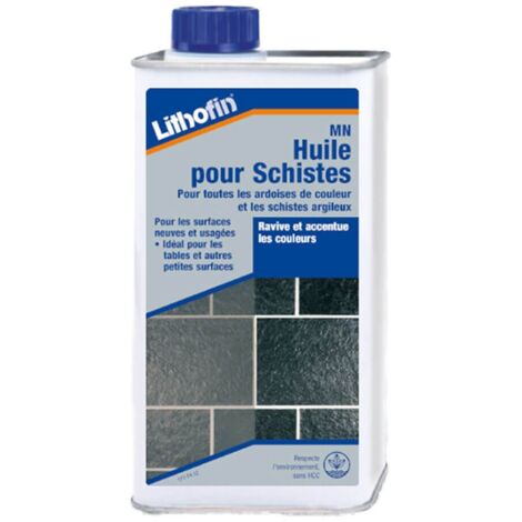 Lithofin – Huile pour schistes 1 L – Ravive les couleurs – Protection et entretien des surfaces en schiste – Rendement 20 m²/l