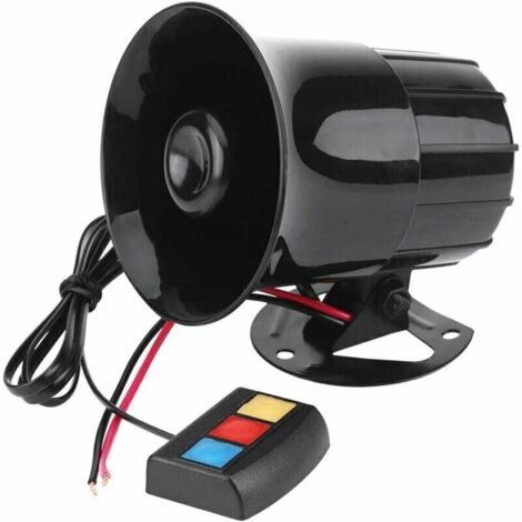 Klaxon pour voiture/moto - Sirène d'alarme puissante de 12V 30W avec 3 haut-parleurs.