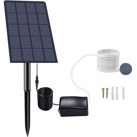 Memkey – Pompe à oxygène solaire 2.5W – Débit d'air 0,8 l/min – Étanchéité IP65 – Pour étangs et aquariums extérieurs