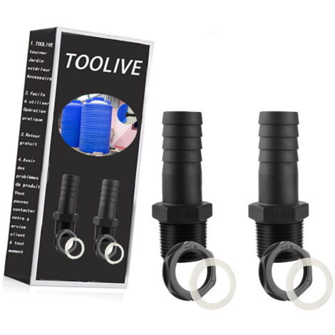 Trop Plein Cuve 25mm Passe Paroi Cuve Eau 1000l Raccord Male pour Citernes de Pluie Passages mit Joints (9.8 cm x 2.5 cm x 3 cm) (1/5)