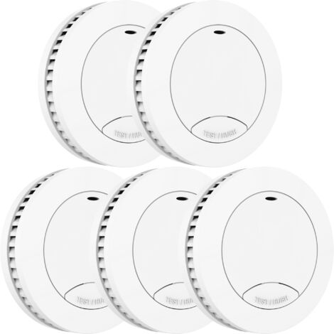 Détecteur de fumée Aroha Safety Pro Mini - Batterie 10 ans - Détecteur de fumée - Alarme incendie - 5 pièces