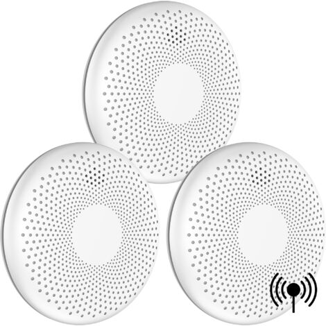 Détecteur de fumée et de monoxyde de carbone interconnecté Aroha Link - Batterie 10 ans - Alarme incendie et CO interconnectable - 3 pièces