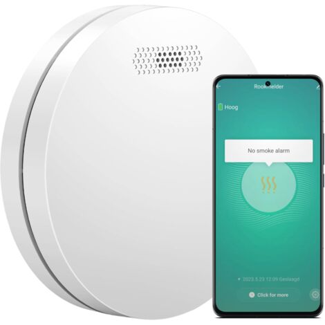 Détecteur de fumée WiFi Aroha Smart Connect - Batterie 10 ans - Capteur de fumée connecte avec application Tuya et Smartlife - Alarme incendie
