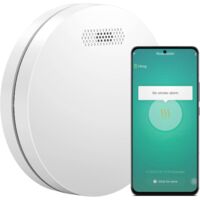 Détecteur de fumée WiFi Aroha Smart Connect - Batterie 10 ans - Capteur de fumée connecte avec application Tuya et Smartlife - Alarme incendie