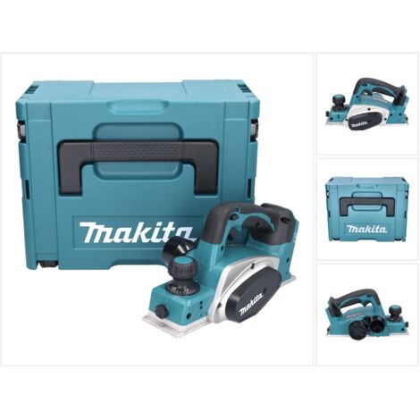 Makita – Rabot électrique sans fil 18V – Profondeur de rabotage 2 mm – Largeur 82 mm – Vitesse 15 000 min-1 – Coffret Makpac - DKP180ZJ
