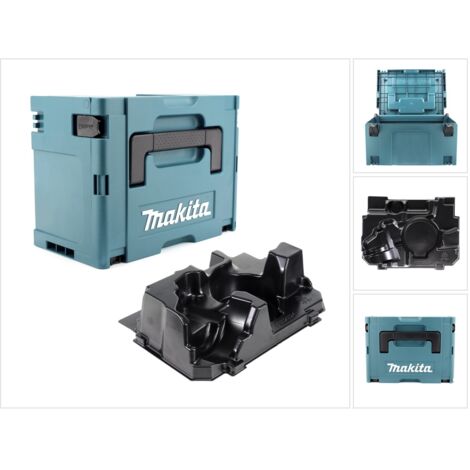 Coffret de rangement Makita MAKPAC 3 – Insert pour meuleuse DGA 511 513 517 – Dimensions 395x295x215mm – 2 verrous à pression - 839252-4