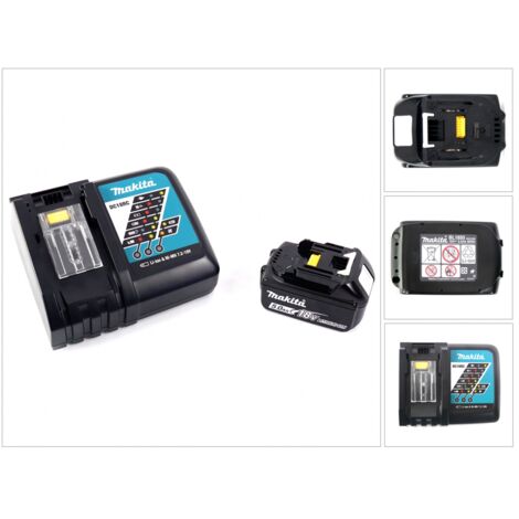 Makita – Chargeur rapide 18V avec batterie 5.0Ah – Temps de charge 45 min – Protection contre courts-circuits et surchauffes – Pour électroportatifs - DC 18 RC