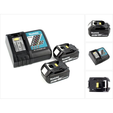 Makita – Kit avec 2 batteries 18V 5Ah Li-Ion – Chargeur rapide DC 18 RC – Système de refroidissement – Temps de charge 45 min (1/4)